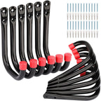 12 Pack Garage Storage J Hooks, 4.1Inches Heavy Duty Wall Mount Utility Hangers by Naikozmo Black and Red 5.6 x 4.1 x 0.5 inches