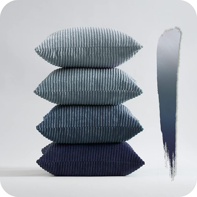 Topfinel Navy Blue Euro Shams Decorative Throw Pillow Covers 26x26 Inch Set of 4 by Topfinel