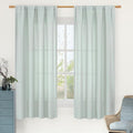 LAMIT Linen Curtains 63 Inch for Bedroom, Light Filtering Neutral Semi Sheer by LAMIT