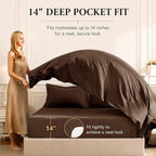 CozyLux Queen Comforter Set 88"x88" Brown - 7 Piece Bed in a Bag