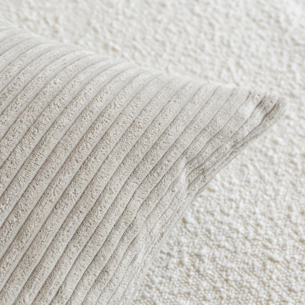 LANANAS Decorative Corduroy Throw Pillow Covers 18x18 Inch Neutral