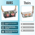 4 Pcs Stackable Wire Baskets Pantry Organizers and Storage Bins,Black