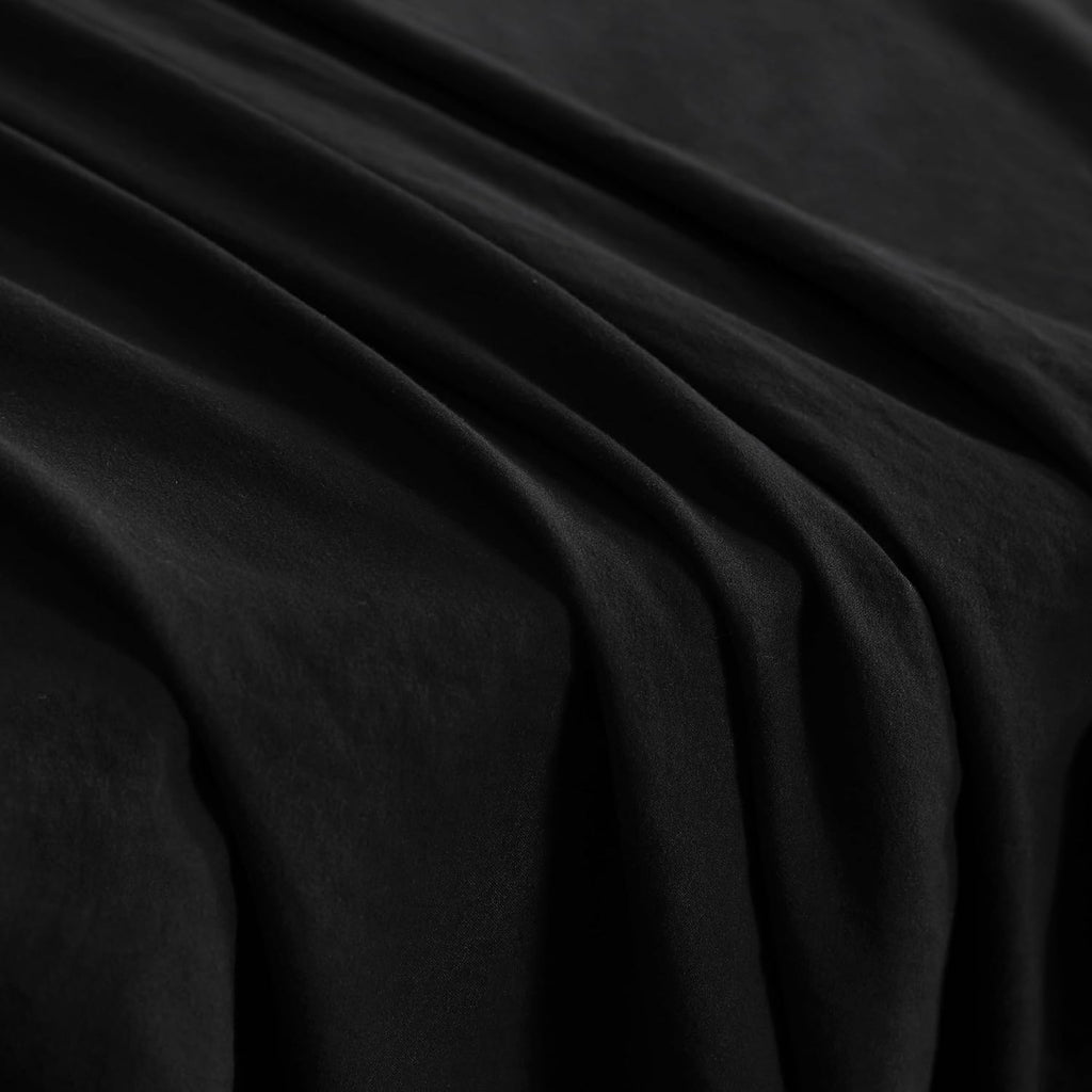 NTBAY Twin Microfiber Bed in a Bag, Comforter Set with Sheet 5 Piece, Black