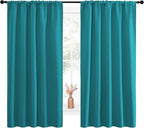 NICETOWN Peacock Blue Blackout Curtains Panels - Image 2