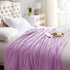 KMUSET Fleece Blanket Throw Size Lilac Lightweight Super Soft Cozy Luxury Bed - Image 4