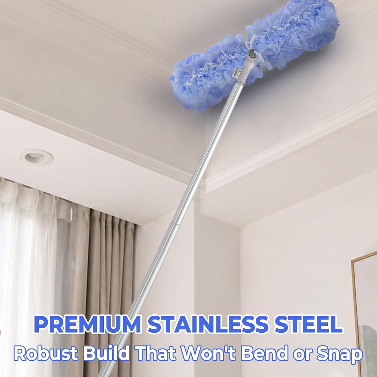 Duster Extended Handle & Long Duster, Compatible with Swiffer, 65.7"
