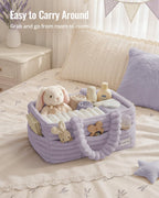Blissful Diary Flannel Diaper Caddy Organizer & Gift Packaging,Light Purple