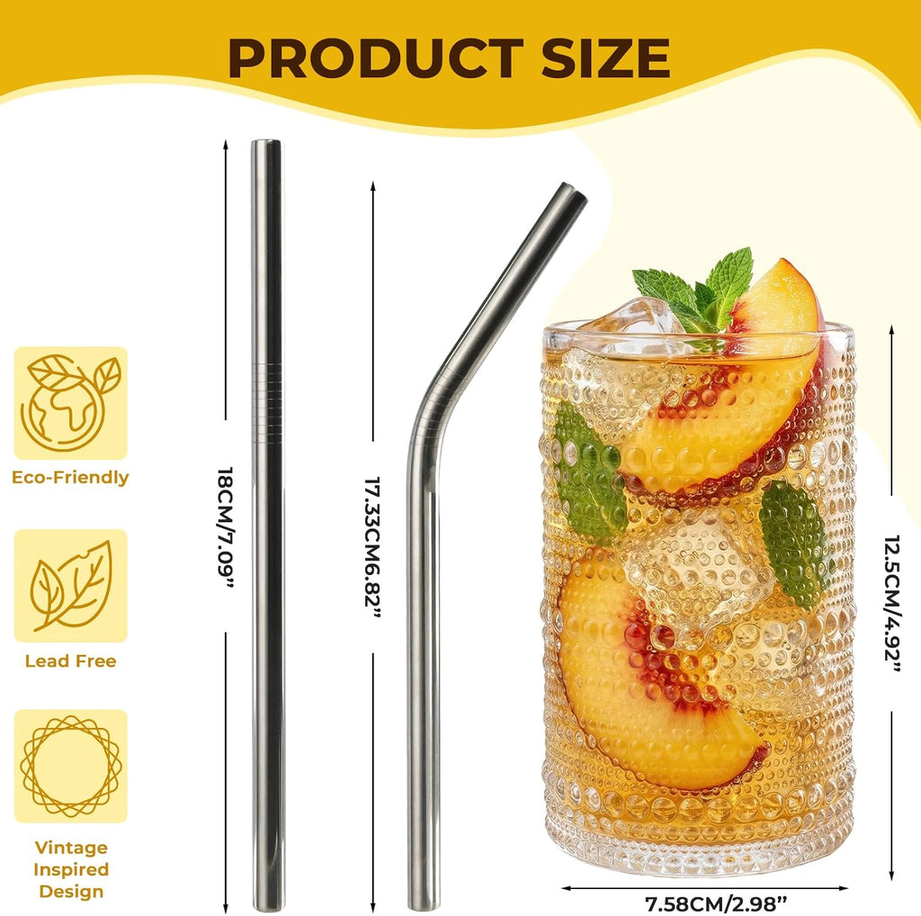 CycleMore Set of 12 Drinking Glasses, Clear 12 oz & 10 oz Cocktail Cups