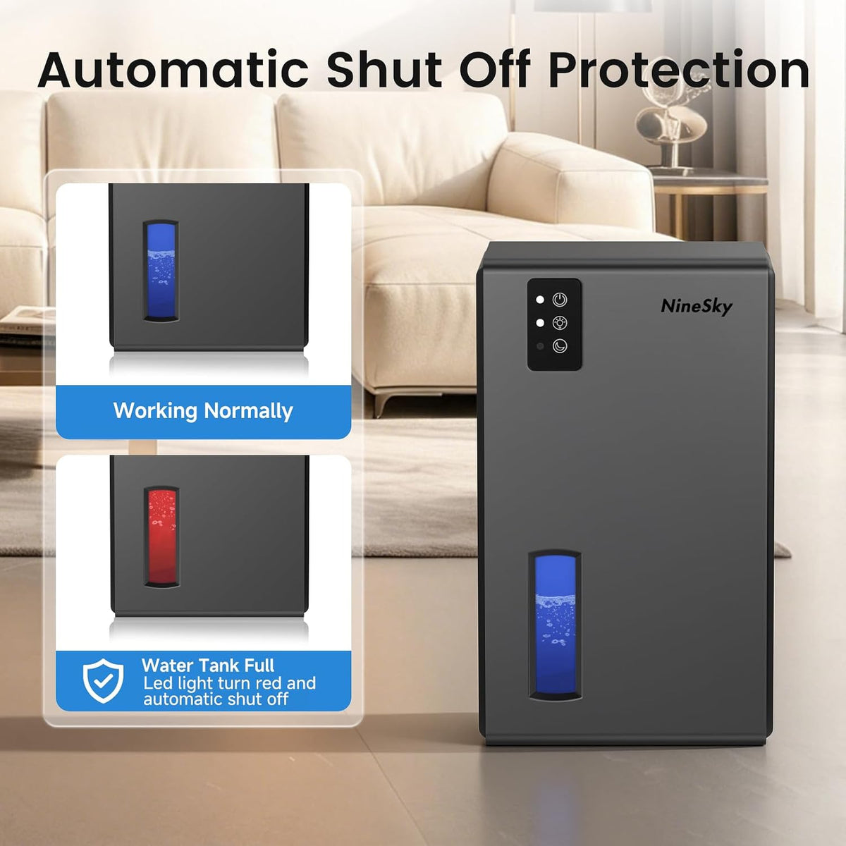Dehumidifiers for Home, 1000 Sq Ft Dehumidifier with 95oz Tank Auto Shutoff