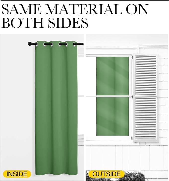 NICETOWN Bedroom Blackout Draperies Panels, 2 Panels, 42 x 72 Inch, Fresh Green - Image 5
