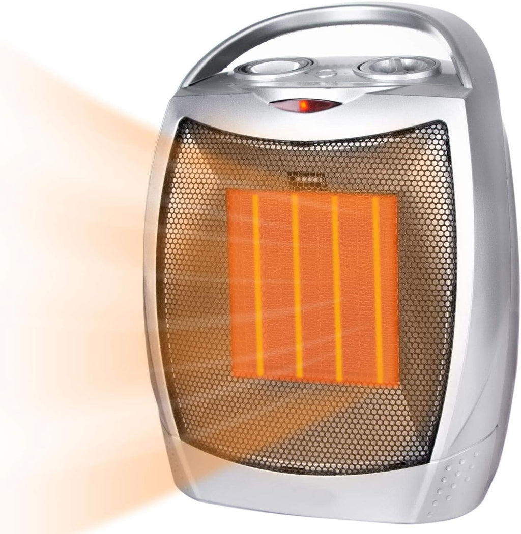 Portable Electric Space Heater 450W, Ceramic Room Heater with Tip-over and Overheat Protection, Fast Heating for Indoor Office Home, ETL Certified