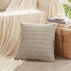 Fancy Homi 4 Packs Taupe Decorative Throw Pillow Covers 18x18 Inch - Image 2