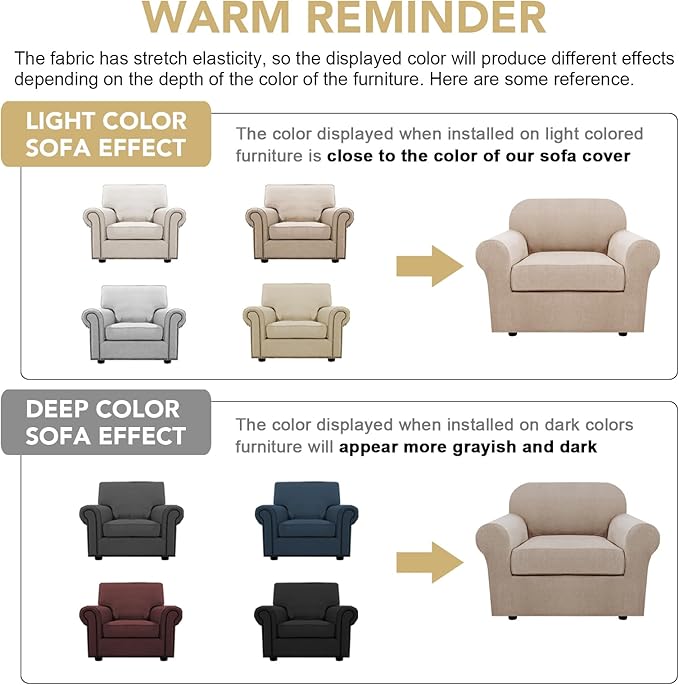H.VERSAILTEX Armchair Slipcover Chair Cover 2 Piece Stretch Slipcovers - Image 4