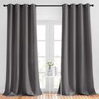 NICETOWN Bedroom Grey Blackout 120 inch Curtains by NICETOWN