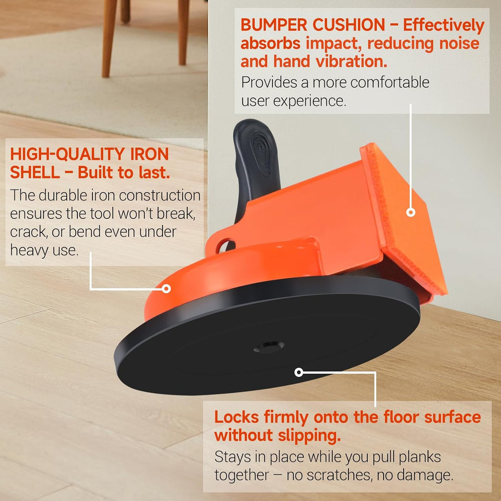 Floor Gap Fixer Tool Kit, Suction Cup Plank Grabber Floor Fix with Rubber Mallet, Heavy Duty for Rigid Floating Laminate SPC LVT Vinyl Plank Flooring Gap Repair