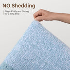 70x24 Long Bathroom Rugs Washable Non Slip, Light Blue Bath Mat - Image 8