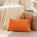 Fancy Homi 4 Packs Orange Fall Decorative Throw Pillow Covers 16x24 Inch - Image 2