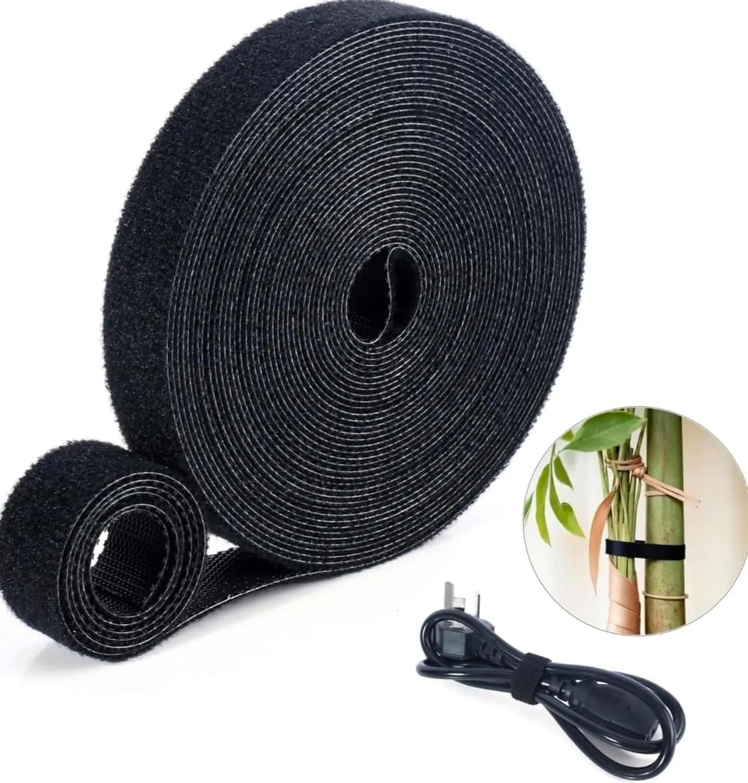 Cable Management Kit – 4 Pack 3FT Cord Sleeves + 3 Roll Reusable Cable Ties, Wire Organizer Wrap for TV, Desk, Computer, Home & Office, Black