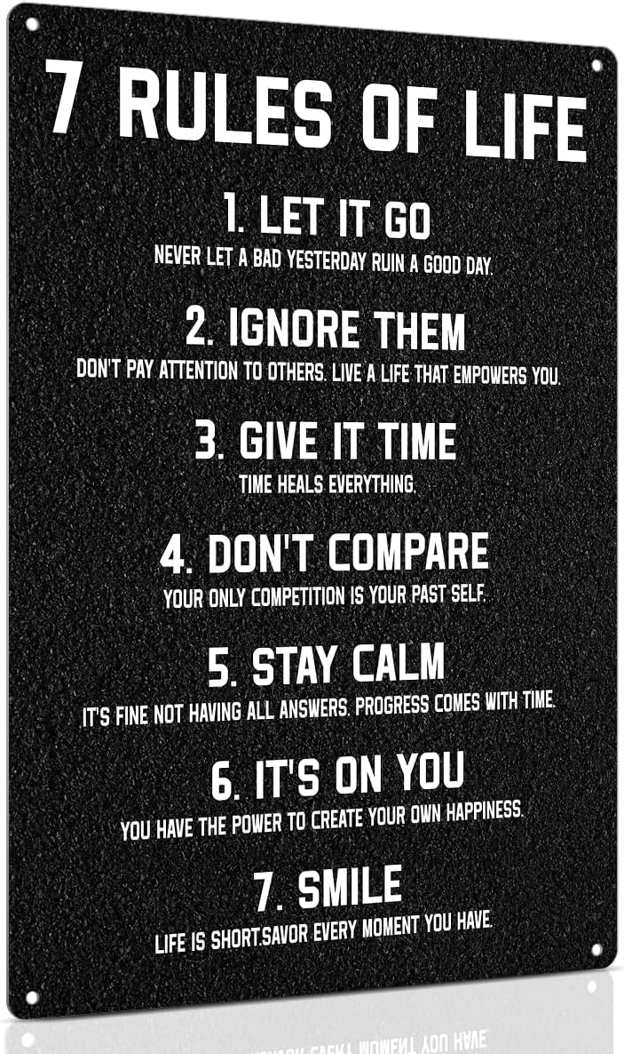 ALKB Motivational Wall Sign 8x12", 8 Powerful Words for the Day