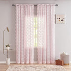 YJ YANJUN Vintage Lace Curtains 90 Inches Long-Victorian Floral Pattern Light - Image 3