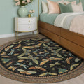 Hazo Haus Washable Black 6ft Round Area Rugs by HazoHaus