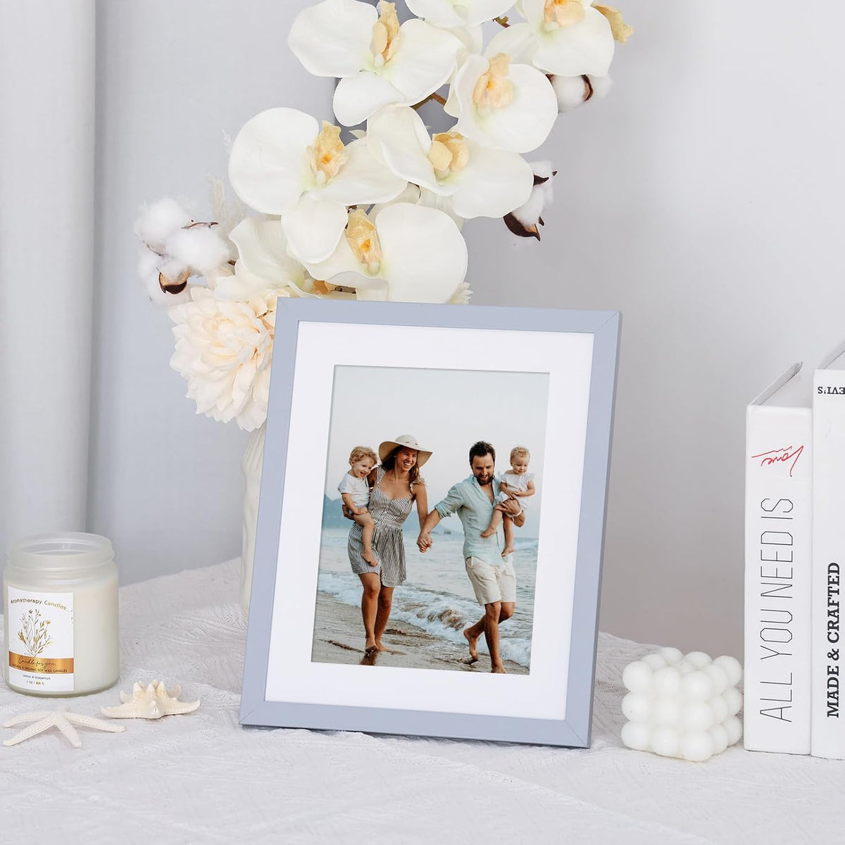 Fixwal Picture Frames Set, 15 Pack, MDF, Soft Earth Tones, 8x10, 5x7, 4x6