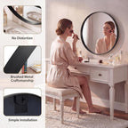 NEWBULIG 20-Inch Round Wall Mirror, Bathroom Wall Circle Mirror