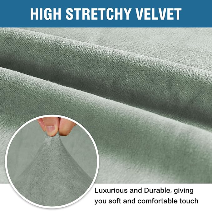H.VERSAILTEX 1 Peice Stretch Velvet Sofa Covers - Image 3