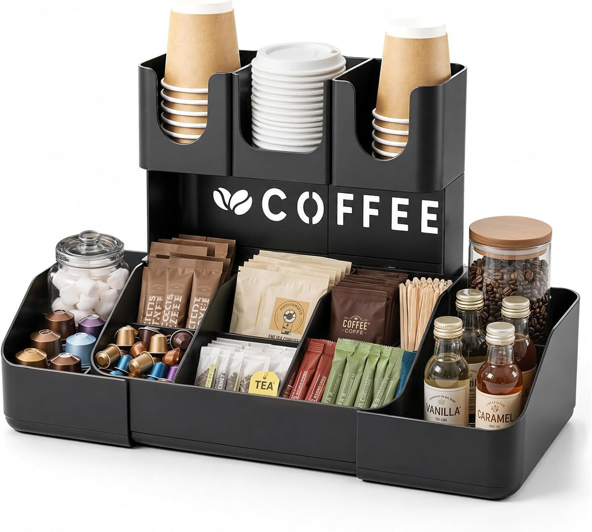 JYPS Double-Deck Coffee Organizer – 11 Large Compartments