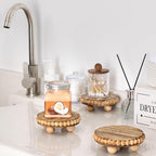 HouseJoy 2pcs Wood Risers for Display, Round Stand for Distressed Decor