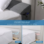 Teemour Queen Bed Wedge Pillow for Headboard Gap/Bed Wedge Gap Filler/Headboard Pillow/Mttress Gap Filler, Close Gap (0-7") Between Headboard and Mattress Stop Pillow Falling Down (60"x10"x6") Gray