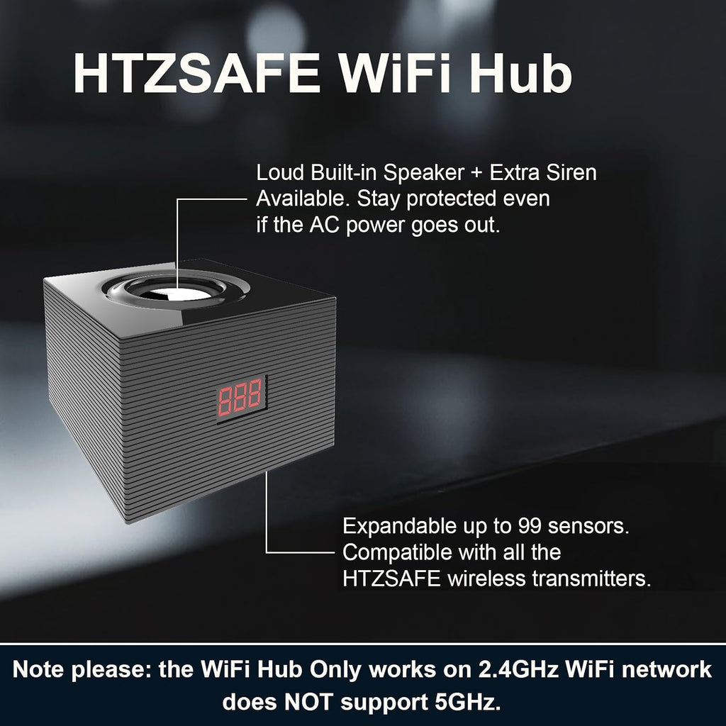 Outdoor Home Security Door/Window Alarm System-1 WiFi Hub + 4 Sensors