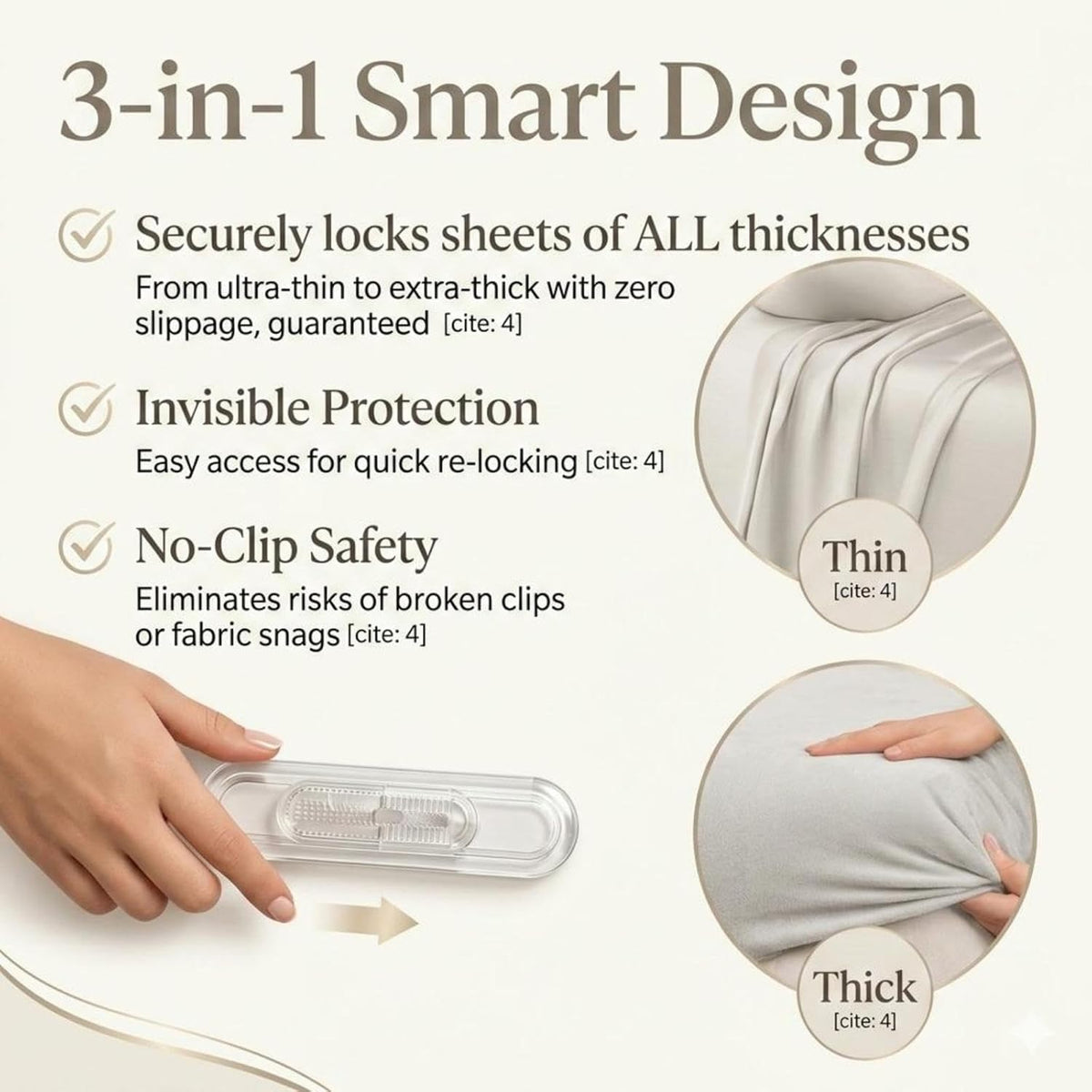Bed Sheet Holders for Corners — 4-Pack Sheet Suspenders & Sheets Holder, Strong Grip Bed Accessories,Fitted Sheet Holder, Keeps Sheets Tight & Smooth, Easy Install & Fits All Mattress Type