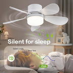 Socket Fan Light with Remote Control, Screw-in E26 Base Portable Small Ceiling Fan with Lights,3-Speed Fan,LED Dimmable & Timing Function,for Bedroom, Kitchen, Living Room,16.54 inches Diameter