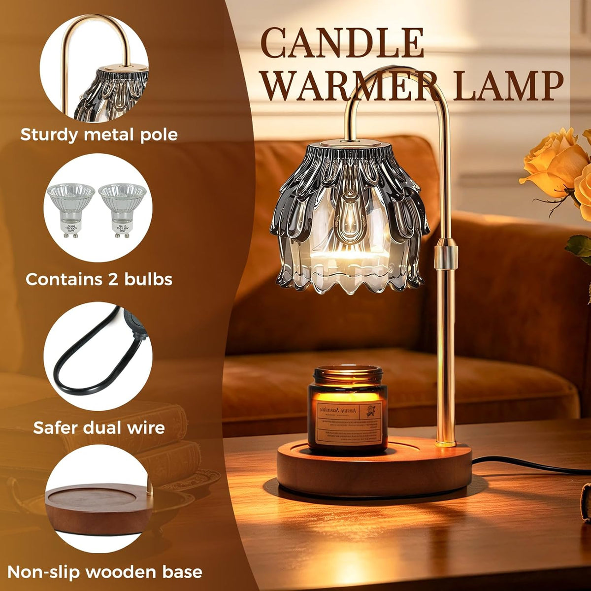 Candle Warmer Lamp with Timer Dimmable Home Decor Birthday Gifts for Women