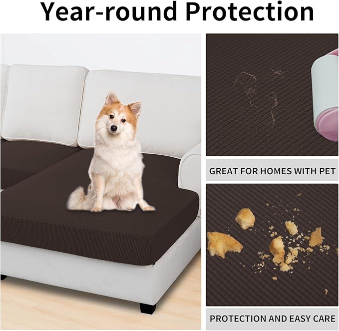 Easy-Going Stretch 3 Pieces Couch Cushion Covers - Image 3