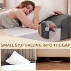 Queen Size Bed Wedge Pillow for Headboard – Mattress Gap Filler Wedge (0–8"), Close Gap Between Headboard and Mattress, Stop Pillows Falling, Wave Wedge, Large Bed Pillow, Gray (60"x10"x6")