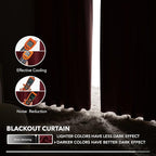 Deconovo Solid Back Tab and Rod Pocket Curtains Thermal Insulated Blackout - Image 5
