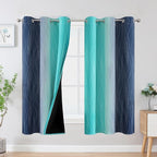 Estelar Textiler Teal and Navy Blue Blackout Curtains by ESTELARTEXTILER