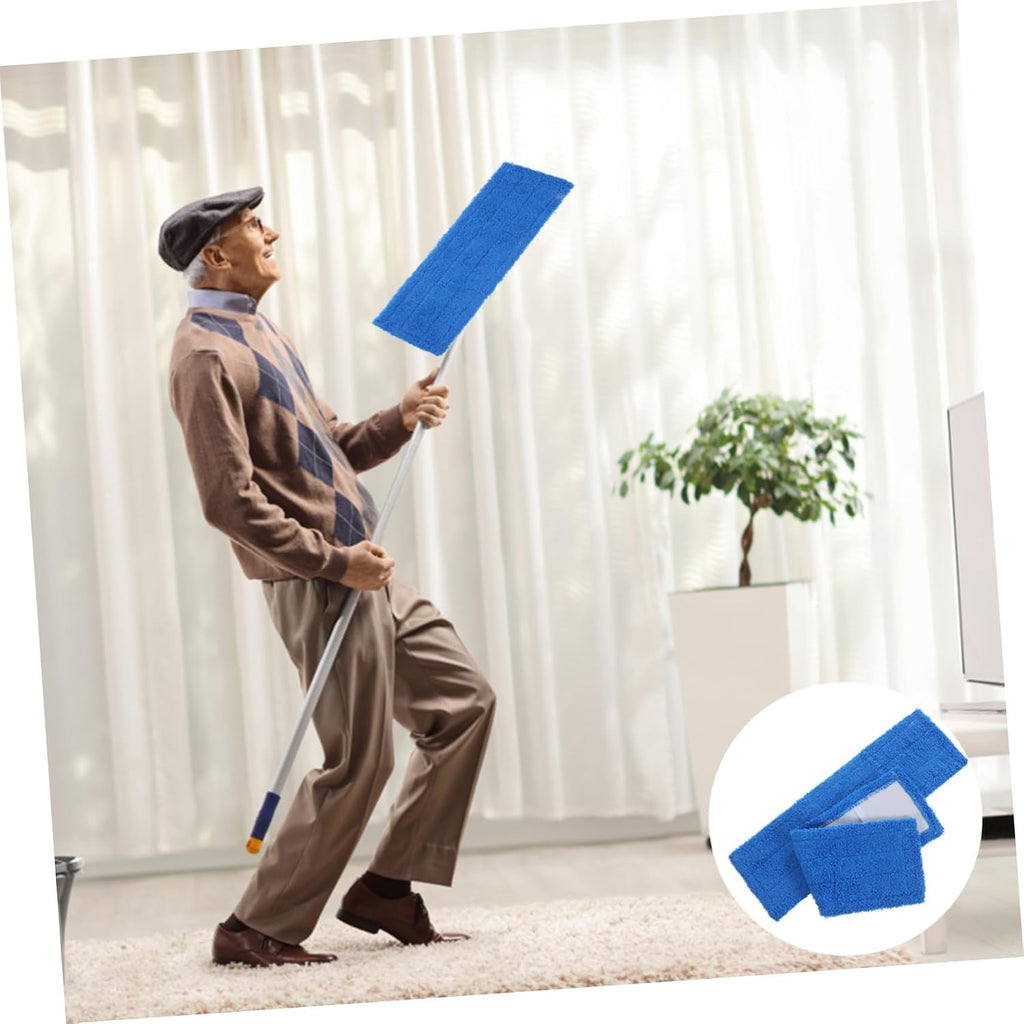Beavorty 2Pcs Reusable Coral Fleece Mop Pads Durable Floor Mop Head Replacement for Home and Commercial Cleaning Machine Washable Cleaning Mop Cover for Hardwood and Tile Surfaces