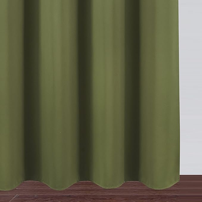 LEMOMO Olive Green Thermal Blackout Curtains/52 x 72 Inch/Set of 2 Panels Room - Image 9