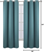 LEMOMO Sea Teal Thermal Blackout Curtains/38 x 84 Inch/Set of 2 Panels Room - Image 9