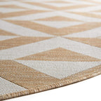 Unique Loom Jill Zarin Outdoor Collection Area Rug - Napa (4' 1" Round, Beige/ Brown)