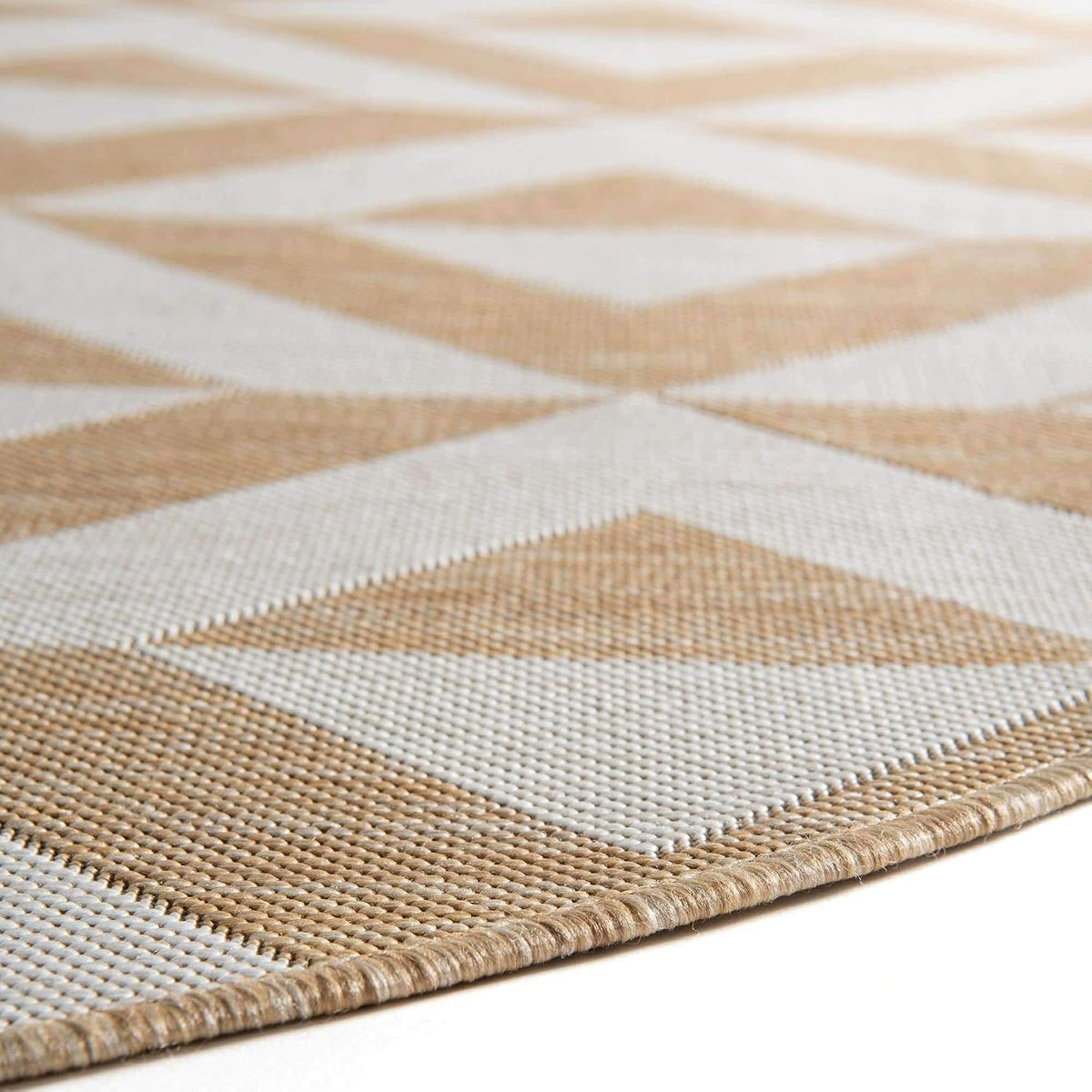 Unique Loom Jill Zarin Outdoor Collection Area Rug - Napa (4' 1" Round, Beige/ Brown)