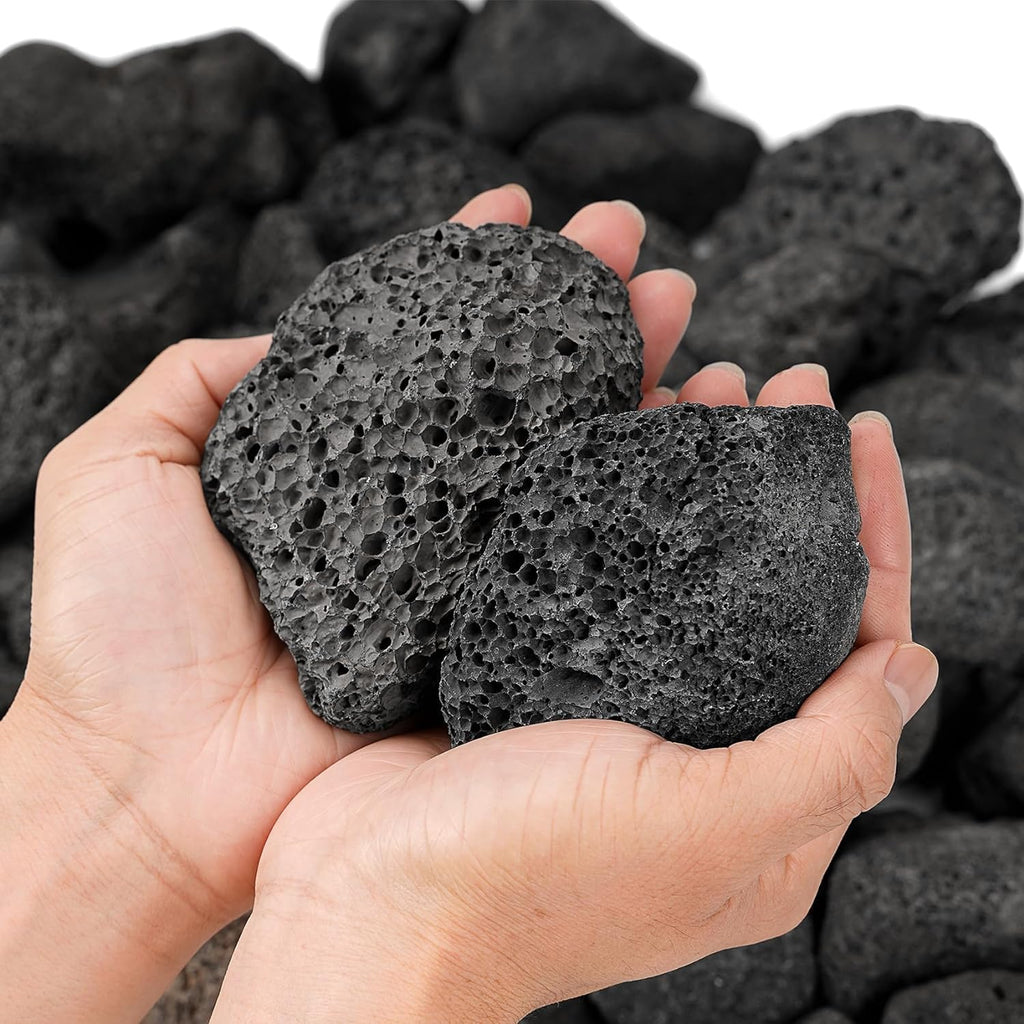 Onlyfire 10Lbs Large Black Lava Rock for Fire Pit/Fireplace/Landscaping