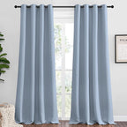 NICETOWN Vintage Blue Blackout Curtains 102 inches Length by NICETOWN