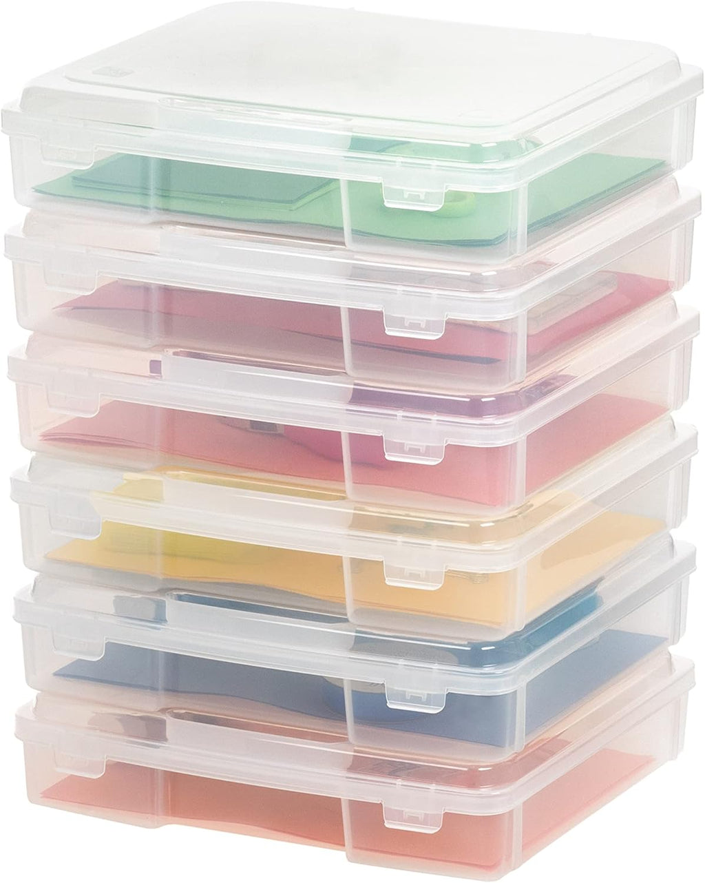 IRIS USA Board Game Storage |Made in USA| Thick Craft Case (6-Pack) - Clear
