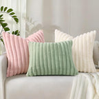 decorUhome Summer Cozy Faux Fur Throw Pillow Covers 24x24 Set of 2 Decorative - Image 9