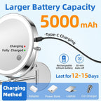 9"Wall Mounted Makeup Mirror with Lights,5000mAh Rechargeable 1X/30X