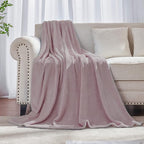 Dusty Rose Pink Throw Blanket Fleece Blanket 50"x60", Super Soft Cozy Plush by JIAHANNHA